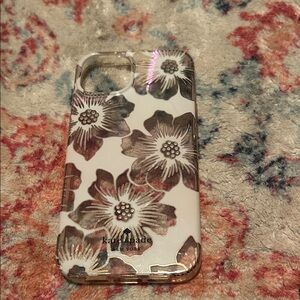 kate spade White and Gray Floral Phone Case 13-15
